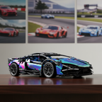 825-Piece RC Car Building Kit - LED Lights & 2.4GHz Remote
