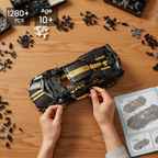 AoreSpty 1:14 Scale Black & Gold RC Supercar Kit - 790 Bricks, Remote & App Control, STEM Learning, Ultimate Gift for Car Enthusiasts