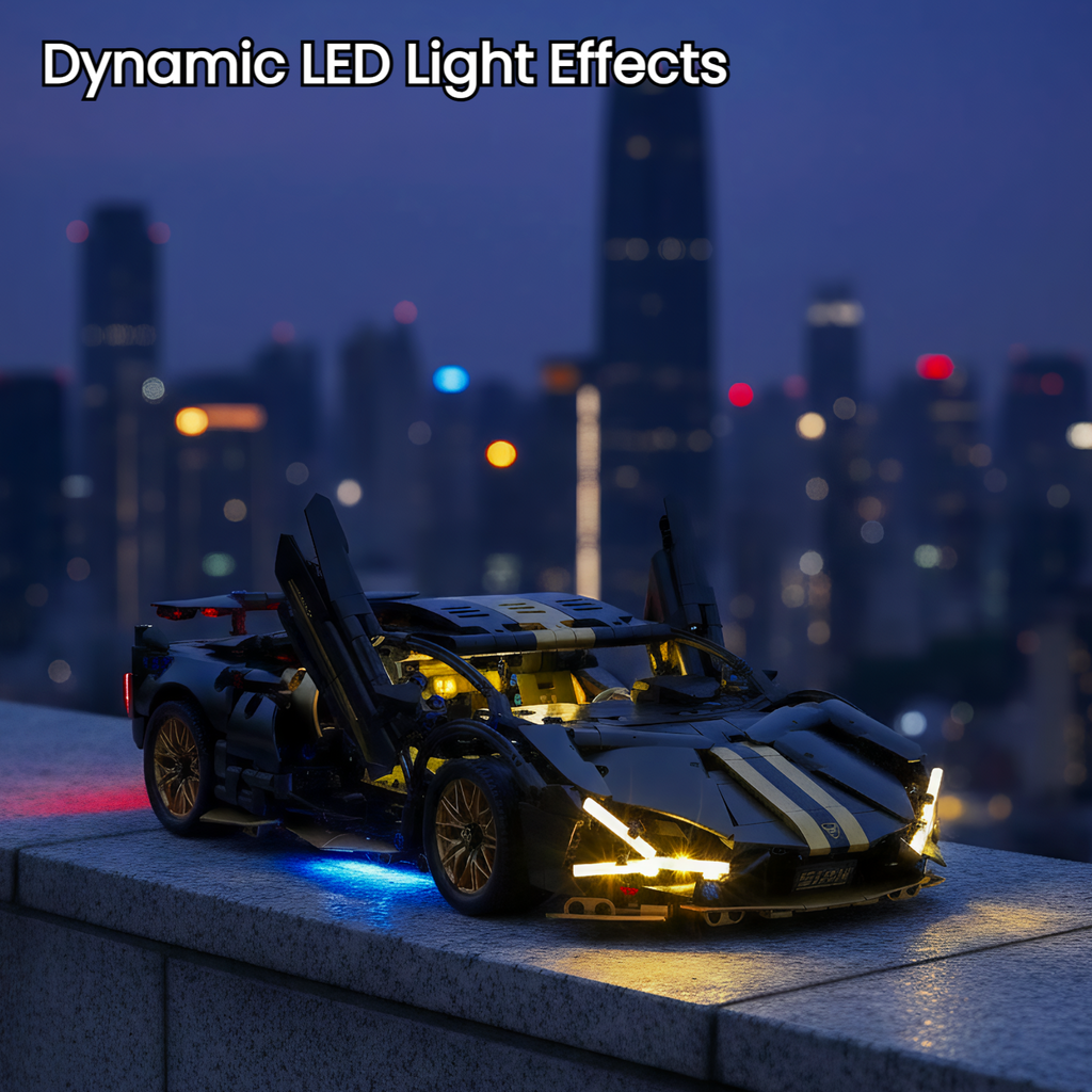 AoreSpty 1:14 Scale Black & Gold RC Supercar Kit - 1280+ Bricks, Remote & App Control, STEM Learning, Ultimate Gift for Car Enthusiasts