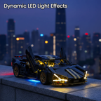 AoreSpty 1:14 Scale Black & Gold RC Supercar Kit - 790 Bricks, Remote & App Control, STEM Learning, Ultimate Gift for Car Enthusiasts