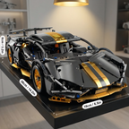 AoreSpty 1:14 Scale Black & Gold RC Supercar Kit - 790 Bricks, Remote & App Control, STEM Learning, Ultimate Gift for Car Enthusiasts