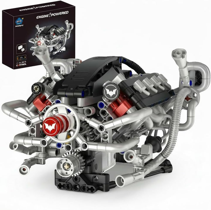 V8 Engine Model Kit, 770-Piece App-Controlled STEM Model Building Kits for Adults, Science Kit with RGB LED & Sound Effects, Tech Gift for Teens Ages 14+