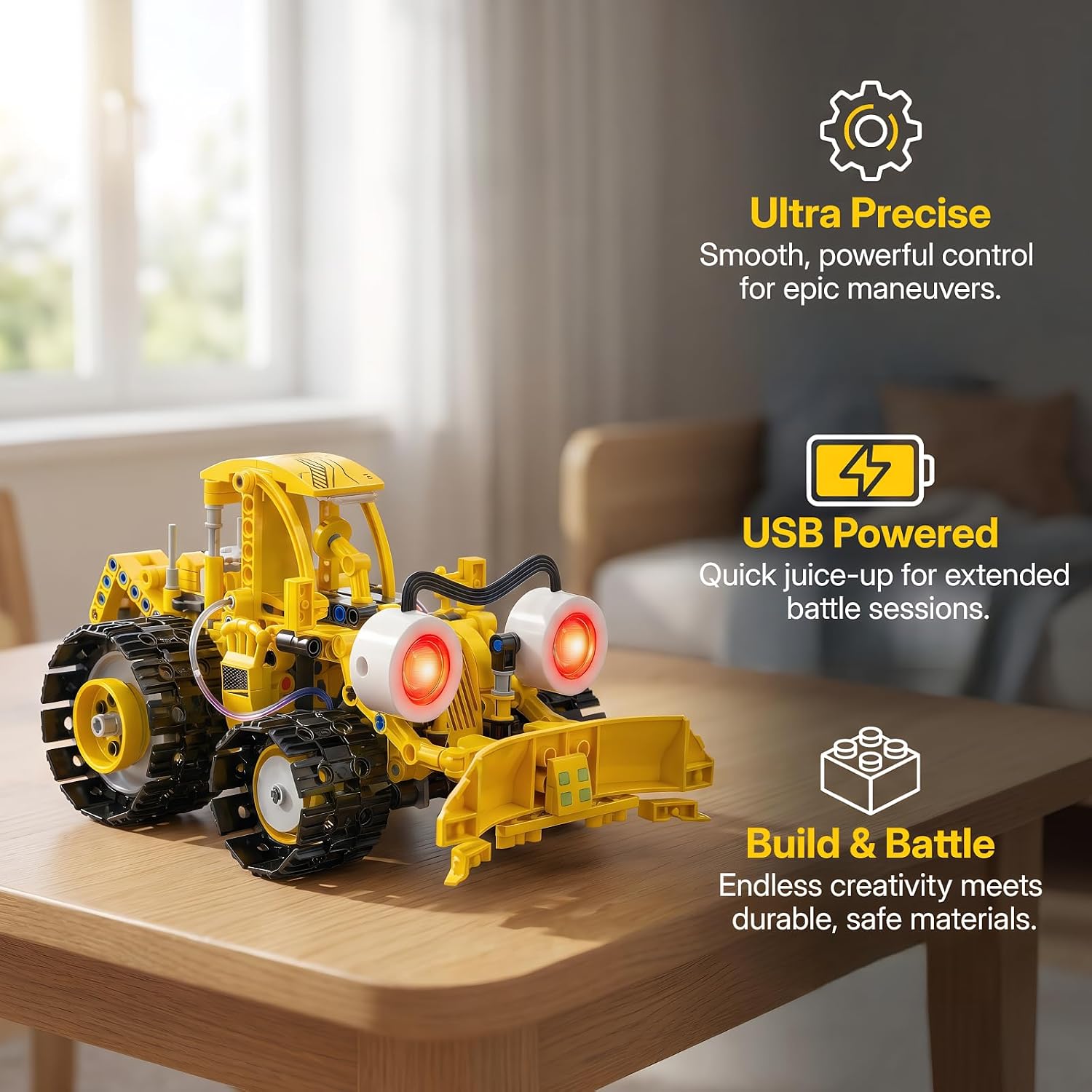 STEM Robot Kit 5-in-1 for Boys Ages 8-14 | 673-Piece Build Excavator & Robot | App & Remote Control Servo Motor LED Light Educational Battle Toy