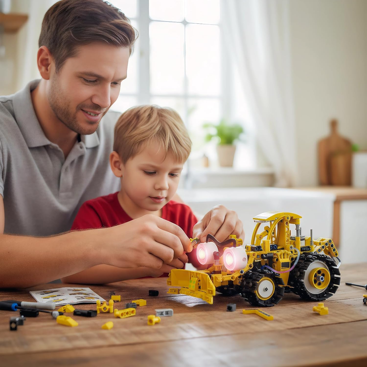 STEM Robot Kit 5-in-1 for Boys Ages 8-14 | 673-Piece Build Excavator & Robot | App & Remote Control Servo Motor LED Light Educational Battle Toy