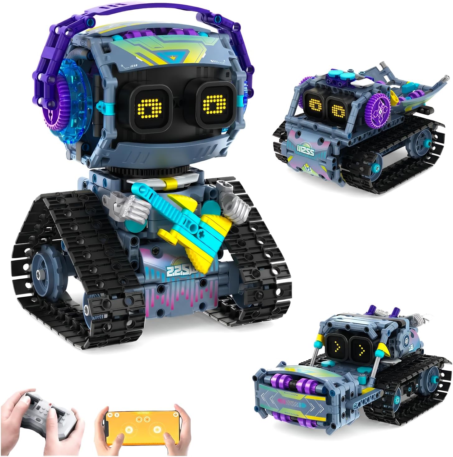 STEM Robot Kit 3-in-1 for Kids Ages 8-10 | 519-Piece Excavator Robot Car Build Set | App & Remote Control STEM Robotics Educational Toys Gift