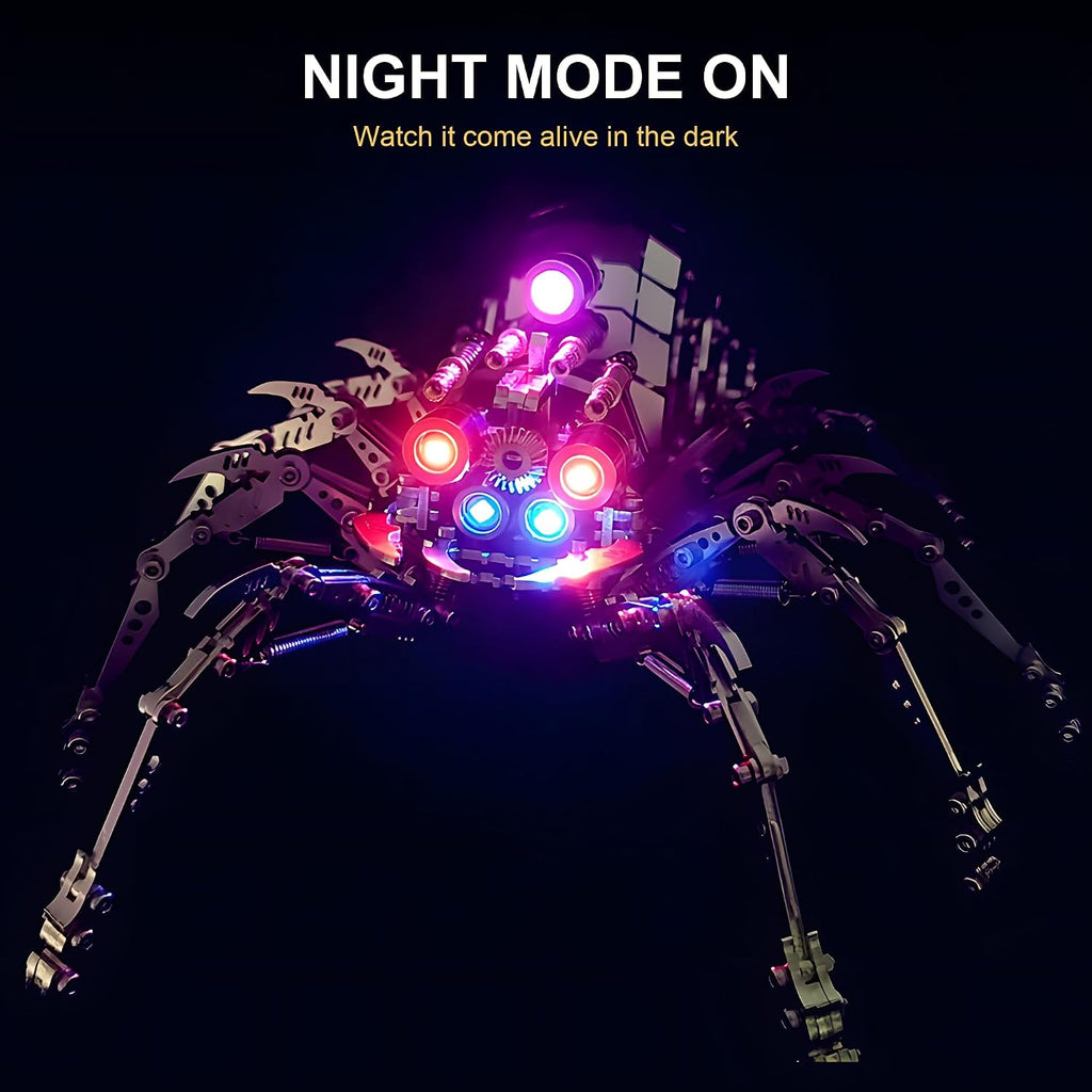 3D Metal Puzzles for Adults, 510Pcs Spider Model Kit with LED