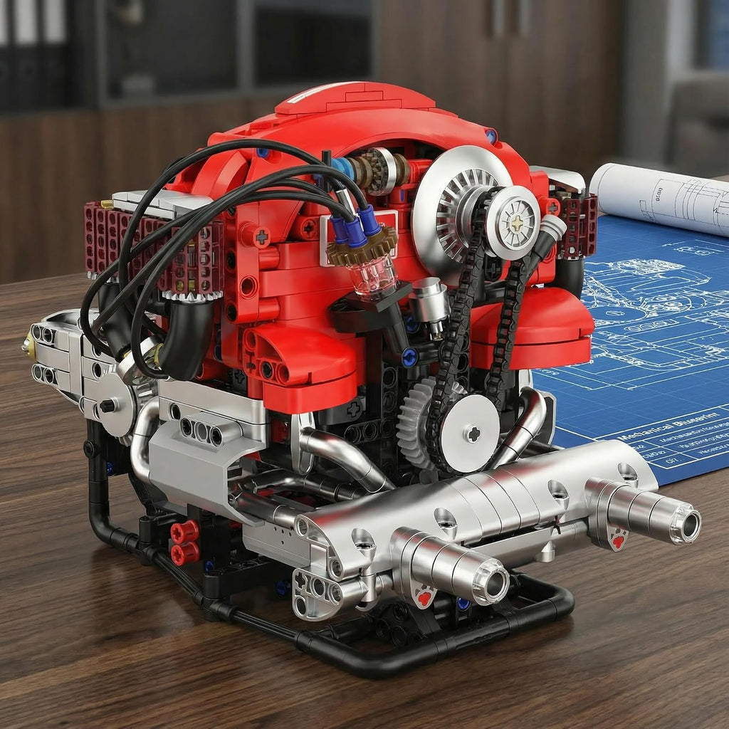 H4 Engine Model Kit, 868-Piece Bluetooth-Controlled STEM Toy Building Sets for Adults, Science Kit with RGB LED Lights, Tech Gift for Boys Ages 14+