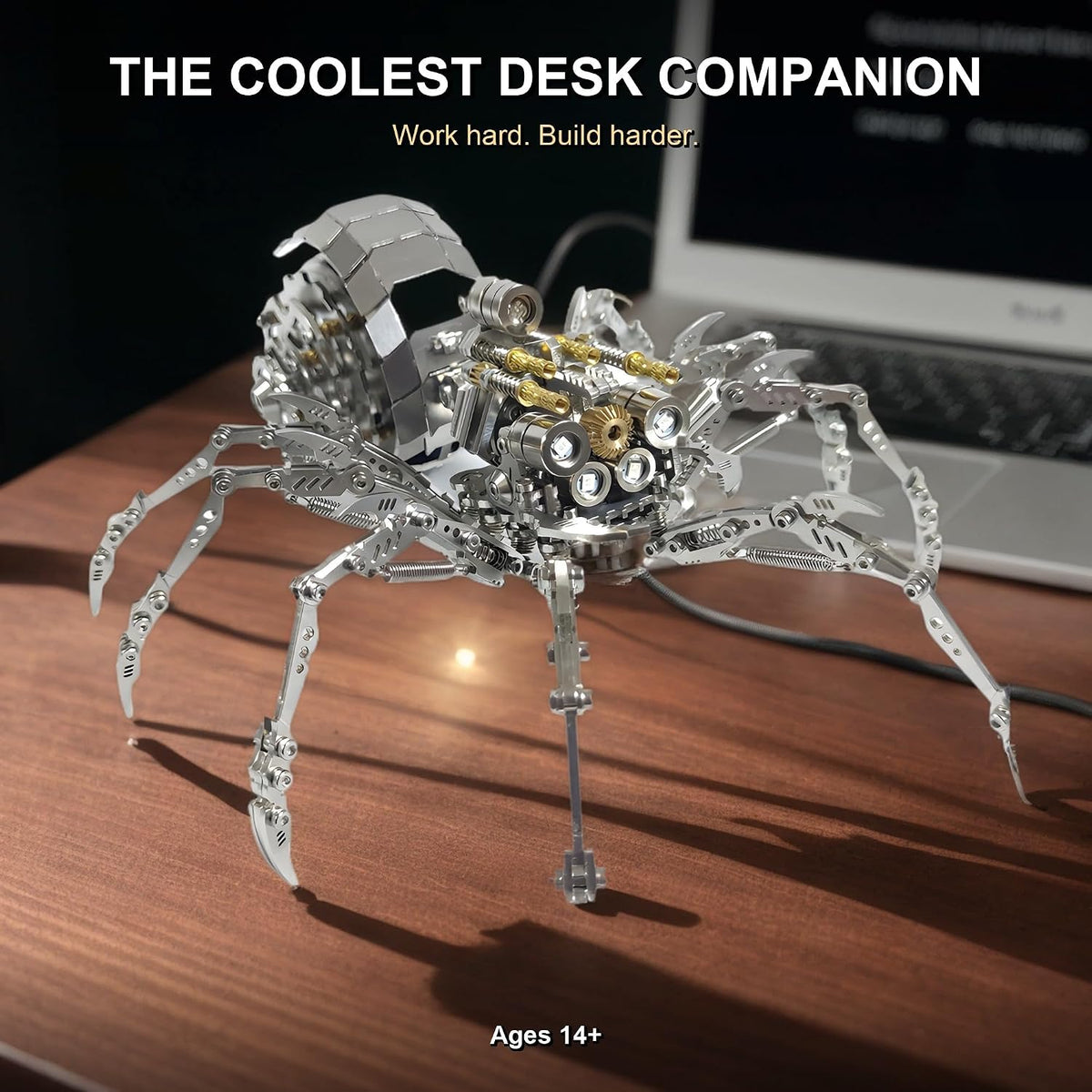 3D Metal Puzzles for Adults, 510Pcs Spider Model Kit with LED