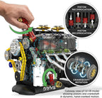 V8 Engine Model Kit 1:4 Scale, 659-Piece Hand-Cranked STEM Model Car Kits for Adults, DIY Kits for Adults & Teens, Gift for Car Enthusiasts Ages 14+