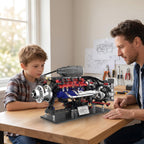 V8 Engine Model Kit, 1151 Pieces, Hand-Cranked STEM Build
