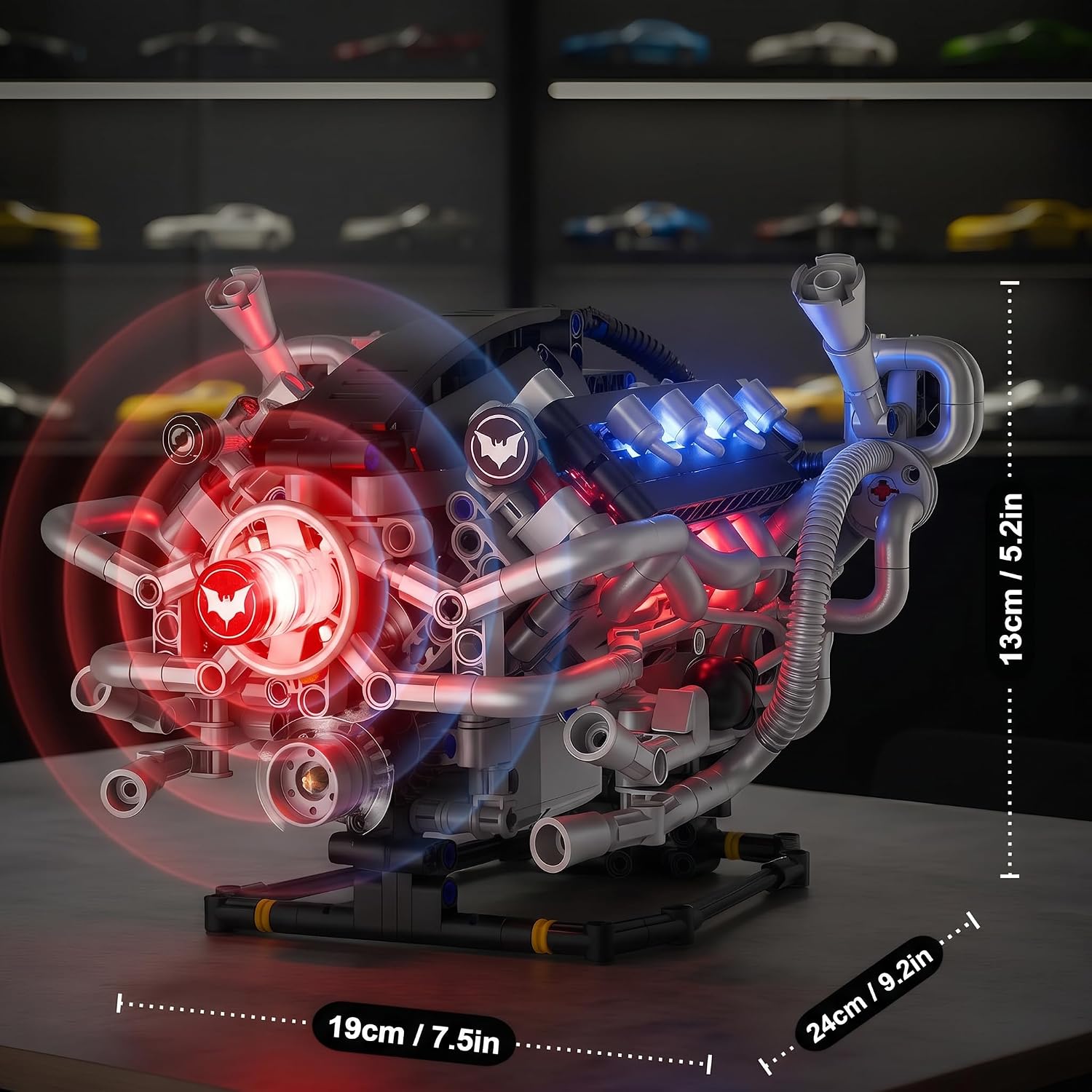 V8 Engine Model Kit, 770-Piece App-Controlled STEM Model Building Kits for Adults, Science Kit with RGB LED & Sound Effects, Tech Gift for Teens Ages 14+