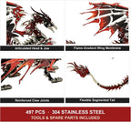 AoreSpty 3D Metal Puzzles for Adults, 497Pcs Dragon Steel Model Kit