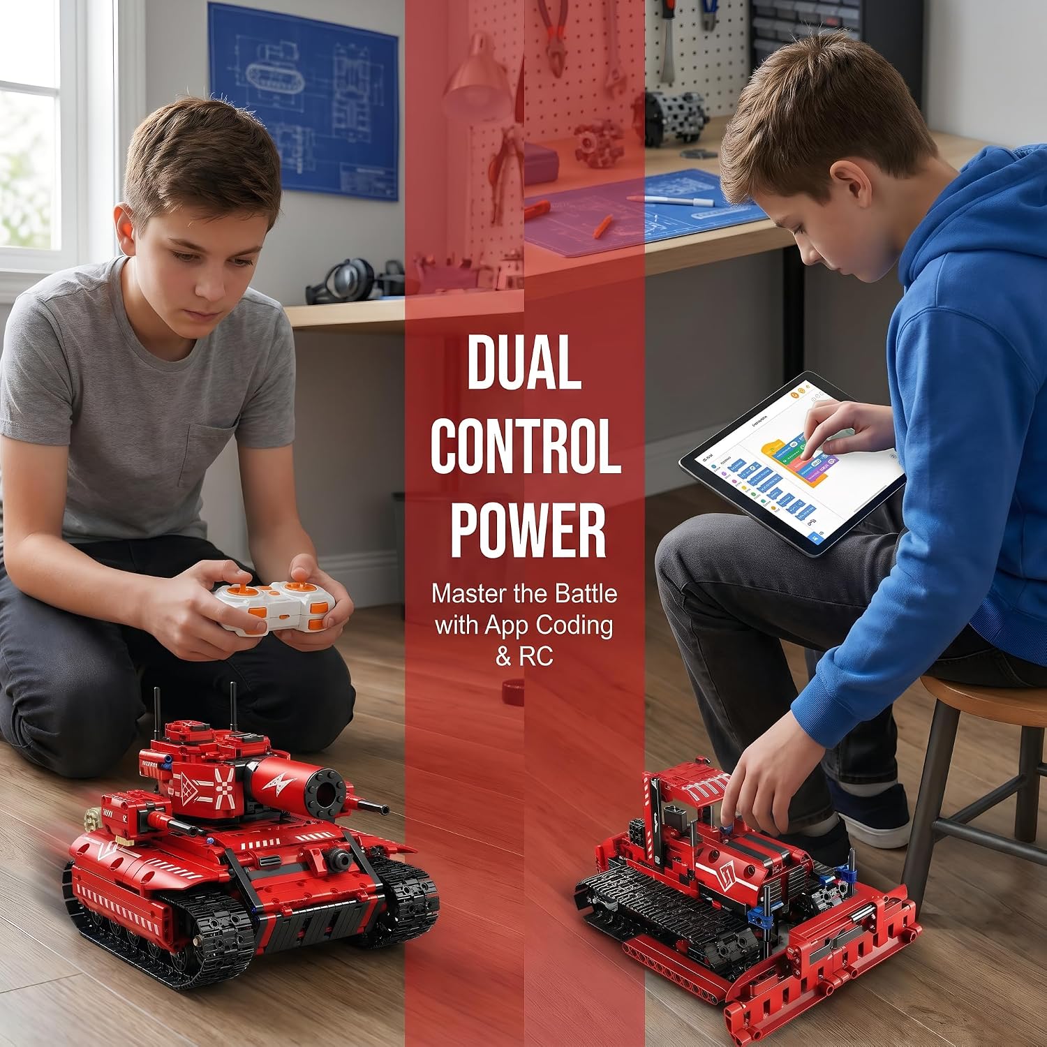 STEM Robot Kit 5-in-1 for Kids Ages 8-14 | 495-Piece Build Excavator & Robot | App Coding RC Robots STEM Educational Toys Teen Birthday Gift