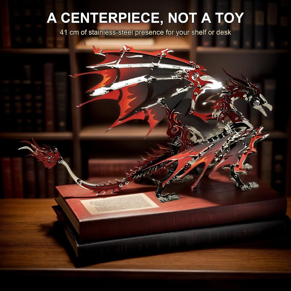AoreSpty 3D Metal Puzzles for Adults, 497Pcs Dragon Steel Model Kit