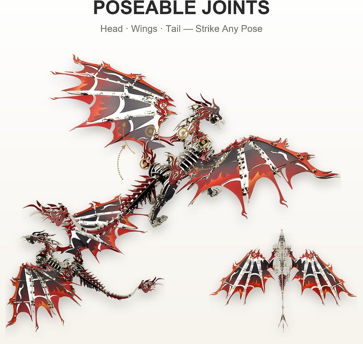 AoreSpty 3D Metal Puzzles for Adults, 497Pcs Dragon Steel Model Kit