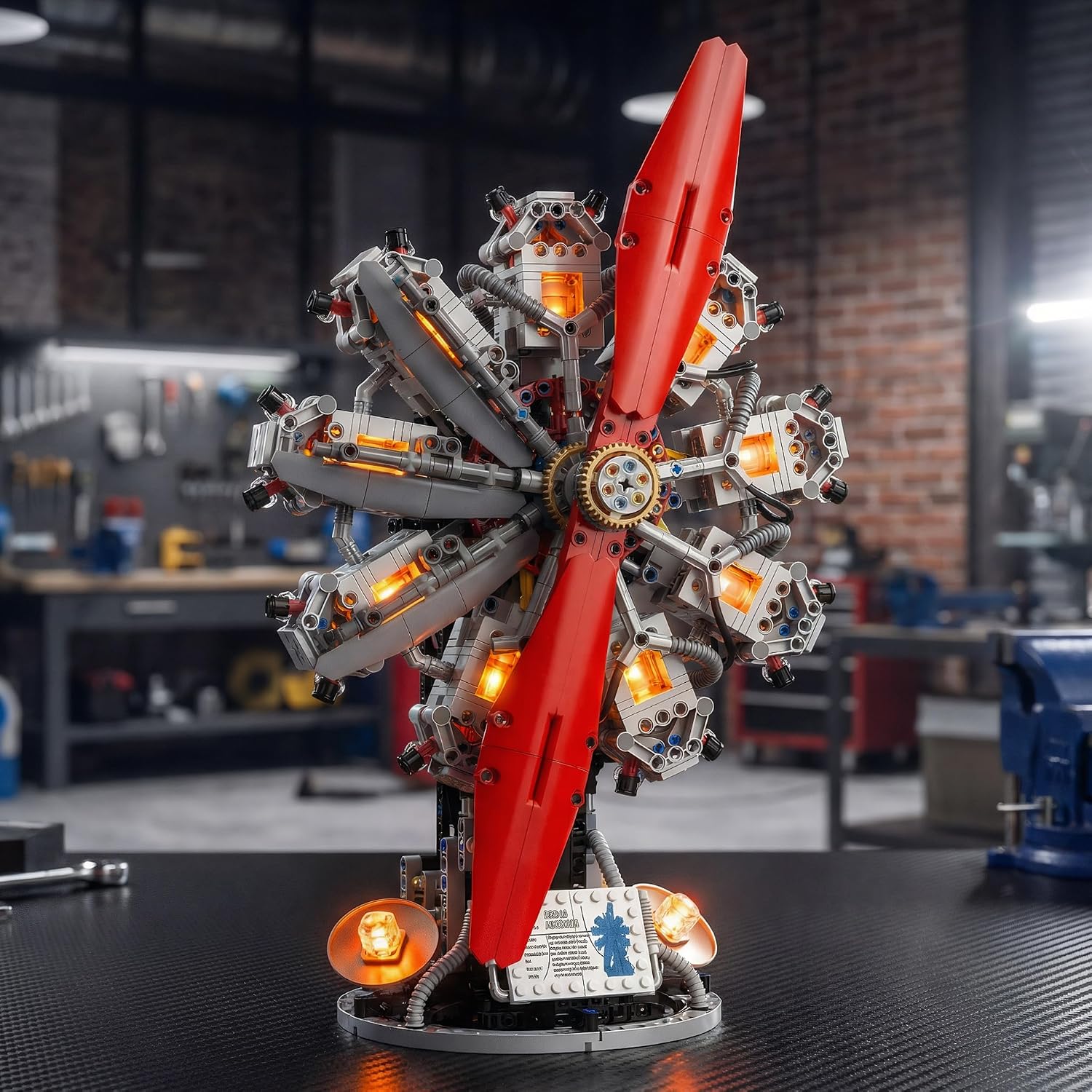 9-Cylinder Radial Engine Model Kit, 1100-Piece Electric STEM Model Building Kits for Adults, Engineering Kit for Kids Ages 14+, Aviation Tech Gift for Teens