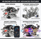 V8 Engine Model Kit, 770-Piece App-Controlled STEM Model Building Kits for Adults, Science Kit with RGB LED & Sound Effects, Tech Gift for Teens Ages 14+