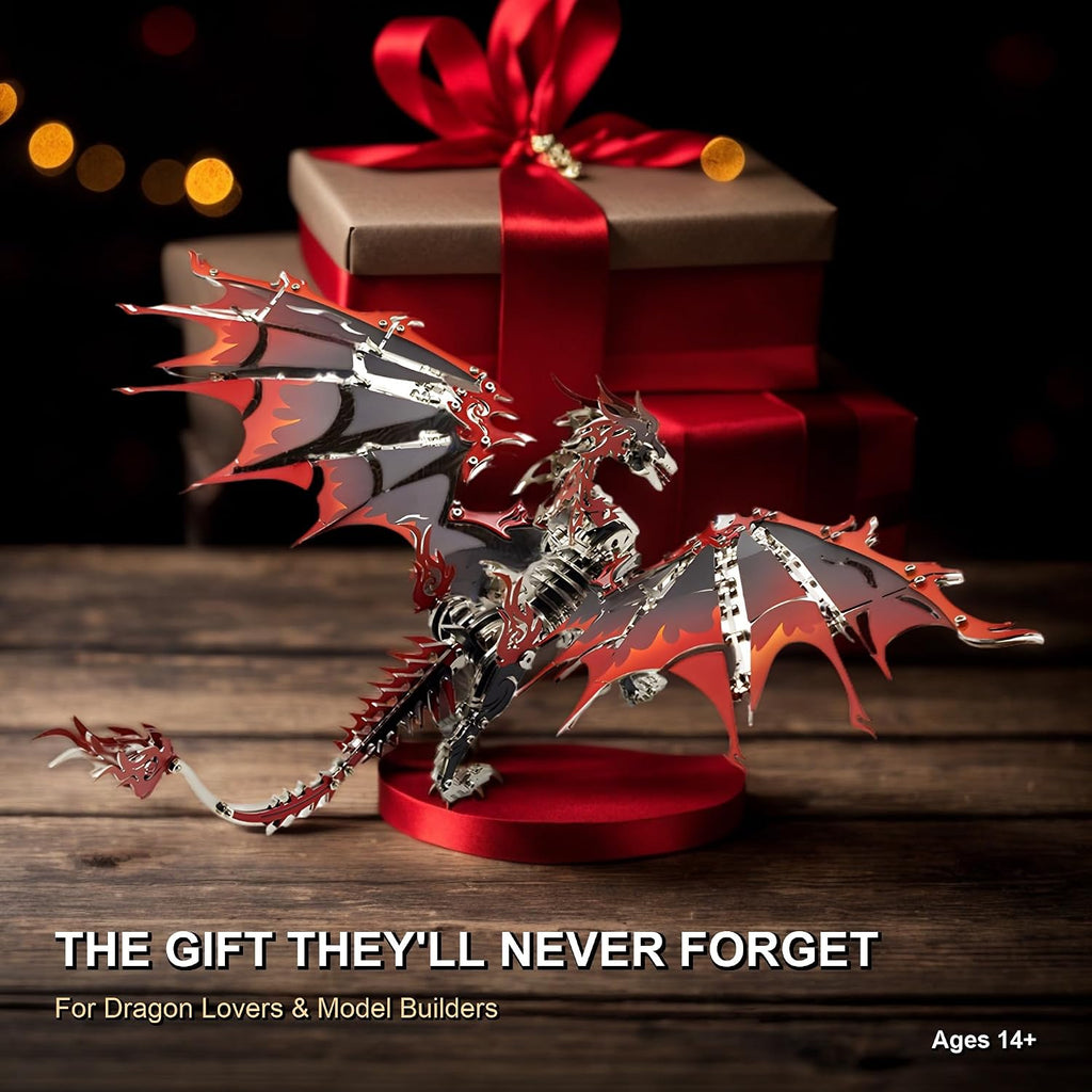 AoreSpty 3D Metal Puzzles for Adults, 497Pcs Dragon Steel Model Kit