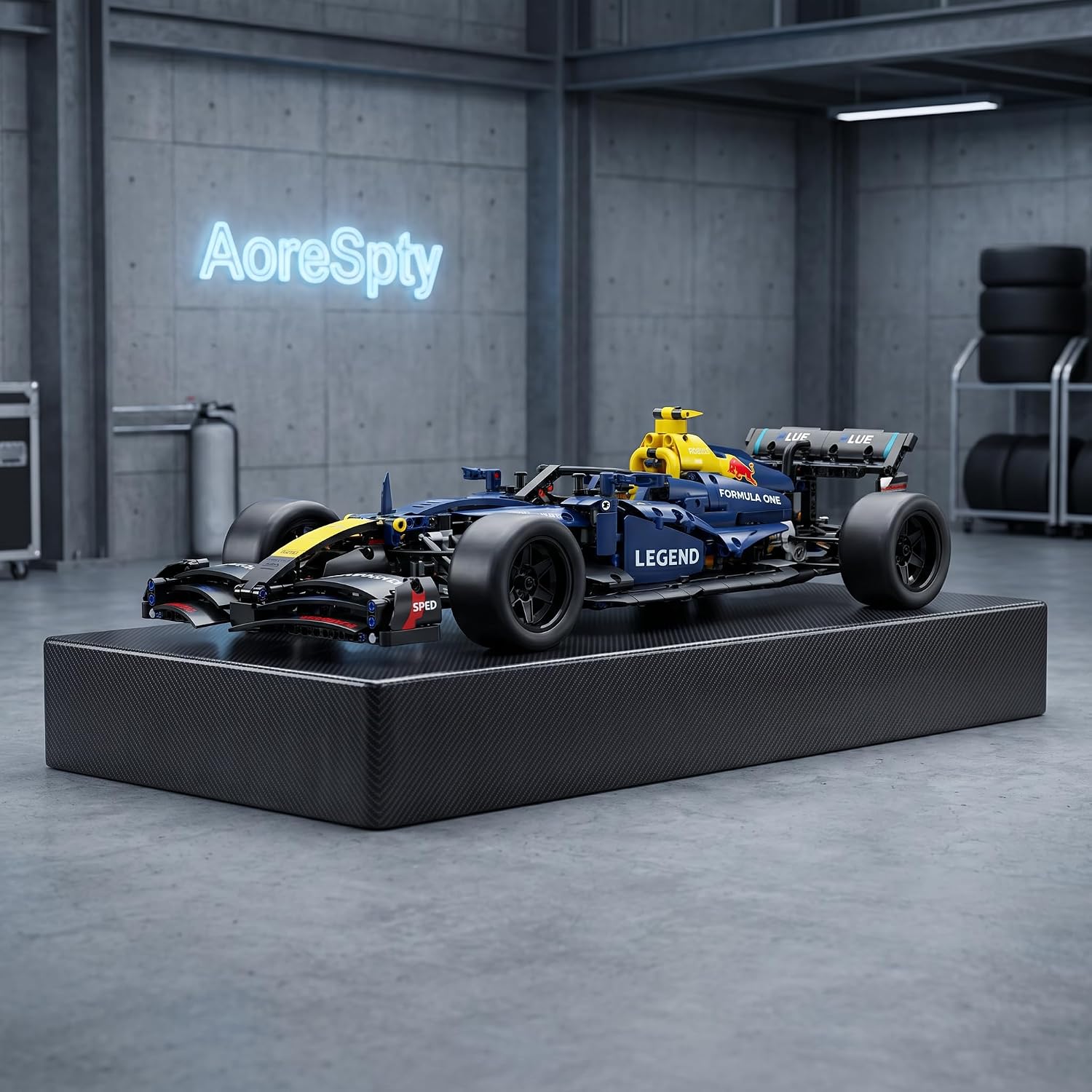 F1 RC Car Kit 1:10 Scale - 56cm Formula 1 Model w/RC Power System, LED Lights & Sticker Set, STEM Building Toy w/Mechanical Linkages Ages 8+