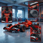 F1 RC Car Kit - 1:10 Red Formula 1 Racing Car 1086pcs, Compatible w/Major Brick Systems, Motorized RC & LED Lights, STEM Building Toy Teens Adults