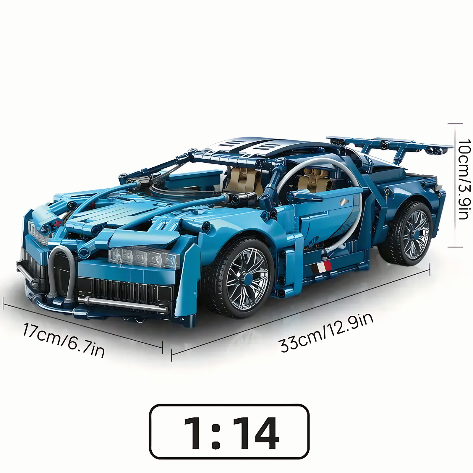AoreSpty Build Your Dream Supercar: 1339-Piece RC Car Kit - 1:14 Scale with Functional Steering & Scissor Doors | STEM Educational Toy