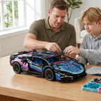 825-Piece RC Car Building Kit - LED Lights & 2.4GHz Remote