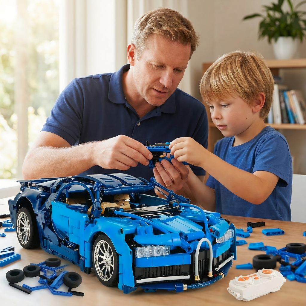 AoreSpty Build Your Dream Supercar: 1339-Piece RC Car Kit - 1:14 Scale with Functional Steering & Scissor Doors | STEM Educational Toy
