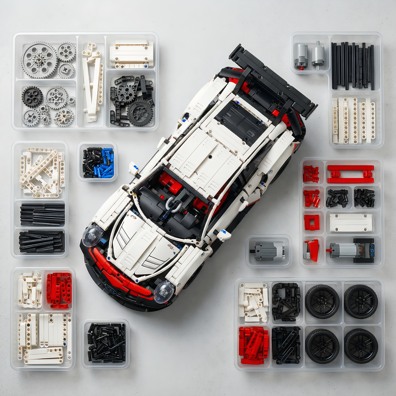 AoreSpty 1226-Piece RC Supercar Kit - 1:14 Scale, App-Controlled, Build Your Dream Car, Ultimate STEM Project for All Ages