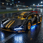AoreSpty 1:14 Scale Black & Gold RC Supercar Kit - 790 Bricks, Remote & App Control, STEM Learning, Ultimate Gift for Car Enthusiasts
