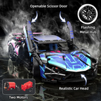 825-Piece RC Car Building Kit - LED Lights & 2.4GHz Remote