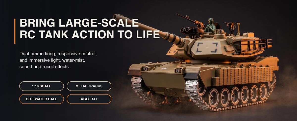 1:18 M1A2 Abrams RC tank overview