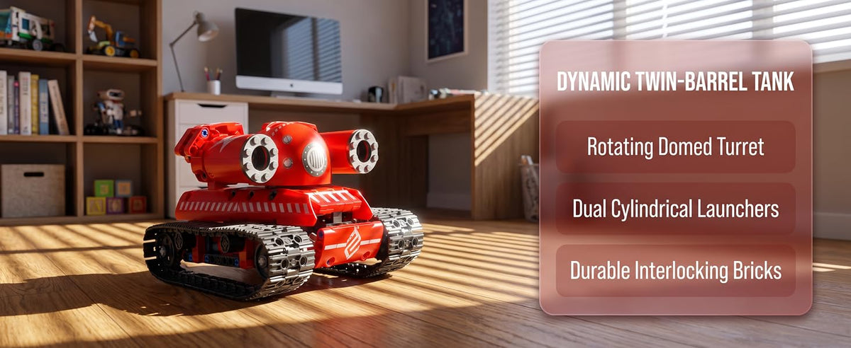 Red twin-barrel tracked model