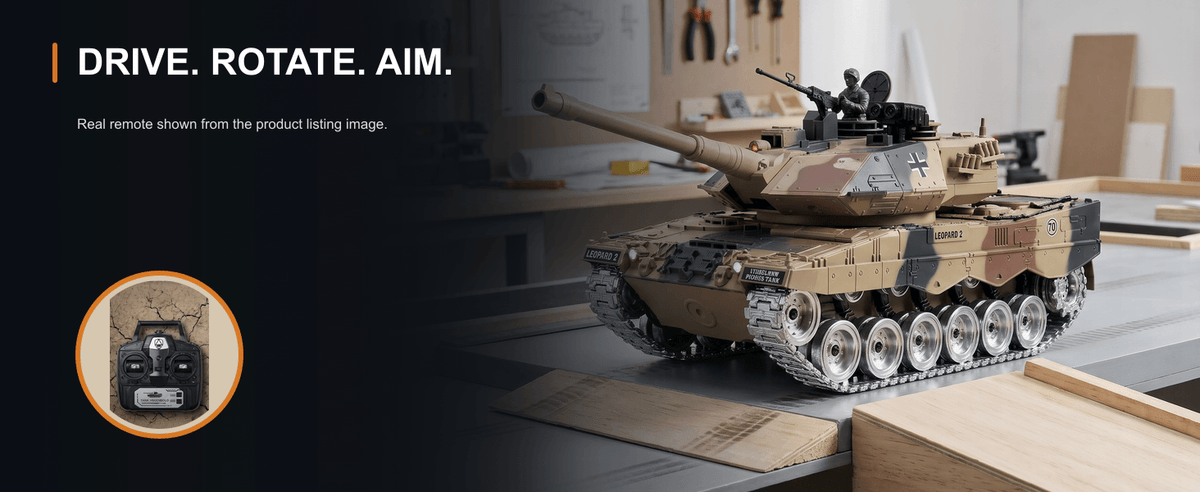 Remote control driving and turret operation