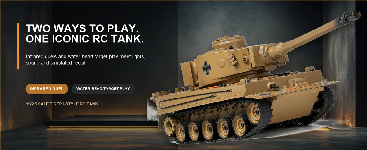 1:22 Tiger RC tank with two play modes
